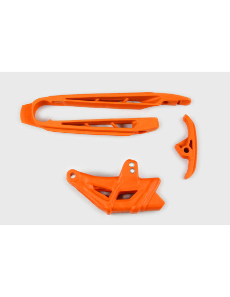 Kit guide chaîne + patin - Orange - UFO KTM SX SX-F 2007-2010