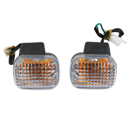 Clignotants MBK 50 Stunt/Yamaha 50 Slider après 2004 Transparent/Noir Avant