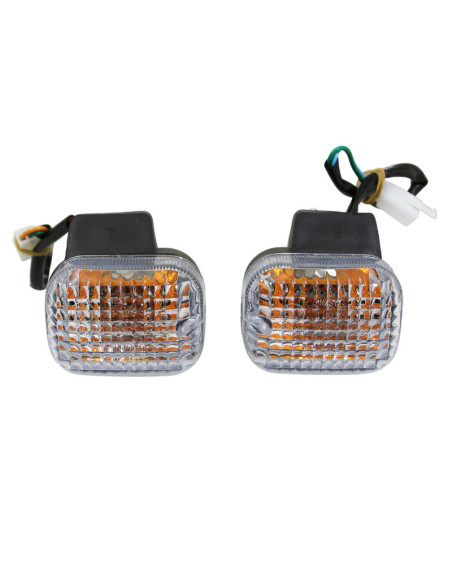 Clignotants MBK 50 Stunt/Yamaha 50 Slider après 2004 Transparent/Noir Avant