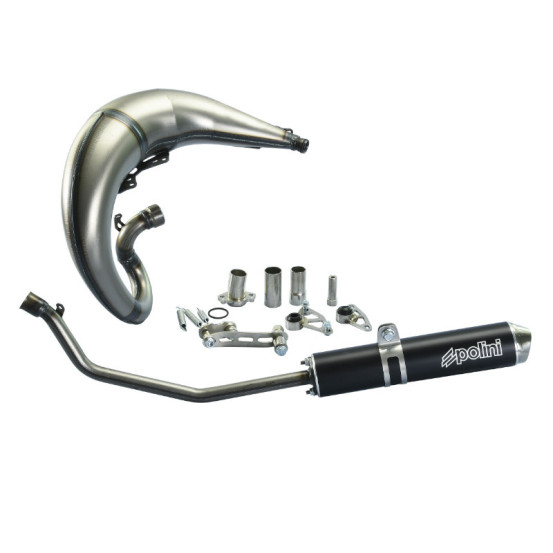 Ligne d'échappement homologué aluminium noir POLINI Aprilia/Derbi/Gilera 50cc