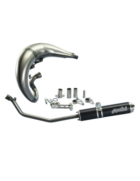 Ligne d'échappement homologué aluminium noir POLINI Aprilia/Derbi/Gilera 50cc