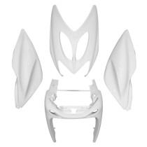 Kit carénages scooter MBK 50 Nitro/Yamaha 50 Aerox 1997-2012 Blanc brillant (4 pièces)