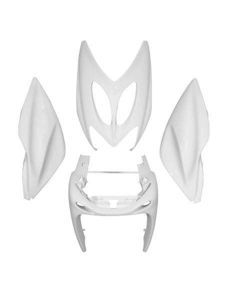 Kit carénages scooter MBK 50 Nitro/Yamaha 50 Aerox 1997-2012 Blanc brillant (4 pièces)