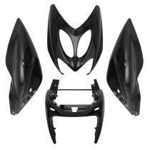 Kit carénages scooter MBK 50 Nitro/Yamaha 50 Aerox 1997-2012 Noir brillant (4 pièces)