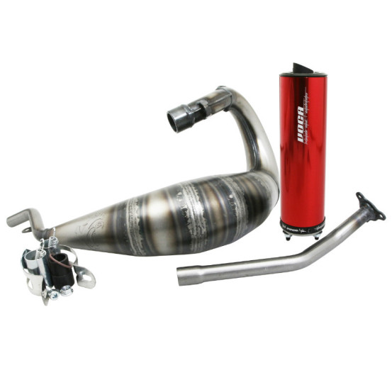 Pot d'échappement Voca Cross Rookie Sherco 50 SM-R/SE-R (passage haut - silencieux Aluminium Rouge)