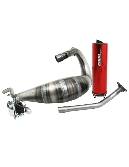 Pot d'échappement Voca Cross Rookie Sherco 50 SM-R/SE-R (passage haut - silencieux Aluminium Rouge)