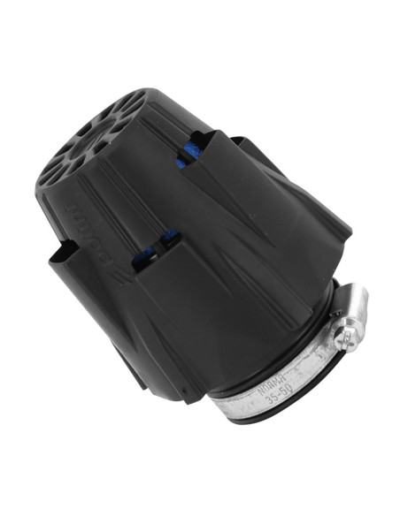 Filtre à air POLINI Blue Air Box PHVA noir fixation droite diamètre 46mm