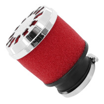Filtre à air MALOSSI E13 droit D42/50/60 Chromé mousse Rouge PHBG MIKUNI KEIHIN