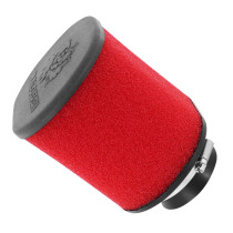 Filtre à air MALOSSI E15 droit D42/50/60 Chromé mousse Rouge PHBG MIKUNI KEIHIN