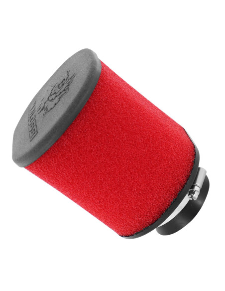 Filtre à air MALOSSI E15 droit D42/50/60 Chromé mousse Rouge PHBG MIKUNI KEIHIN