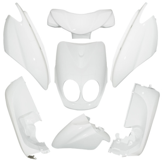 Kit carénages scooter MBK 50 Ovetto/Yamaha 50 Neo's après 2011 Blanc brillant