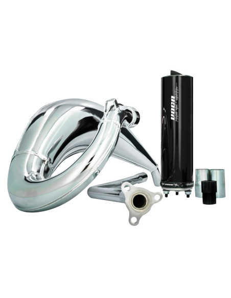 Pot d'échappement Voca Cross Chromed Rieju 50 MRT (passage haut - silencieux Aluminium Noir)