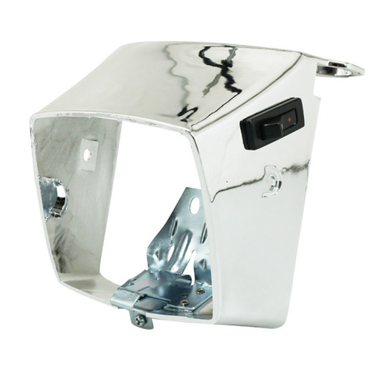 Capot de phare Peugeot 103 MVL / Vogue Chromé (avec patte et ressort)