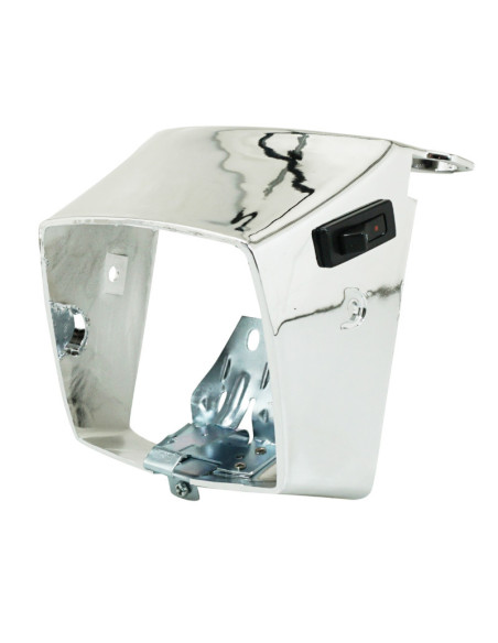 Capot de phare Peugeot 103 MVL / Vogue Chromé (avec patte et ressort)