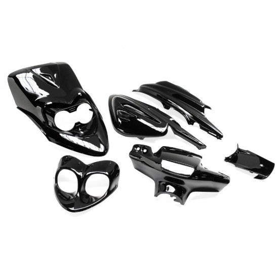 Kit carénages scooter MBK 50 Booster NG/Rocket/Yamaha 50 BWS Bump/Spy Noir brillant