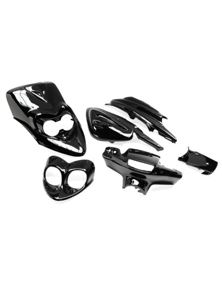 Kit carénages scooter MBK 50 Booster NG/Rocket/Yamaha 50 BWS Bump/Spy Noir brillant