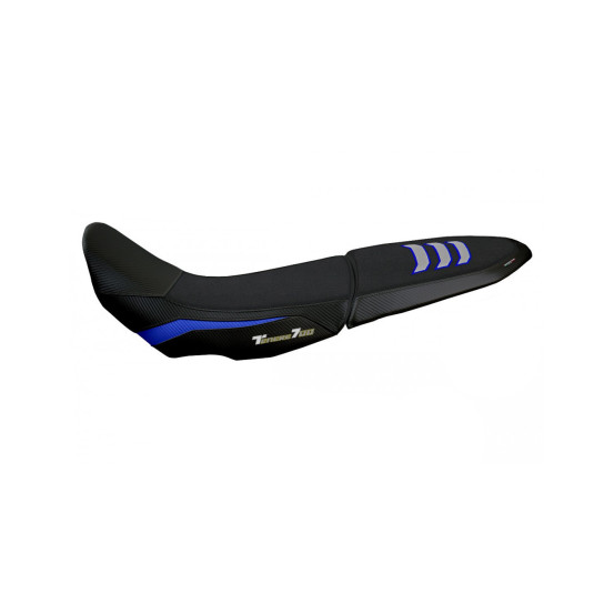 Housse de selle modèle Ultragrip bleue et argent TAPPEZZERIA - Avec logo brodé - YAMAHA TENERE 700 2019-22