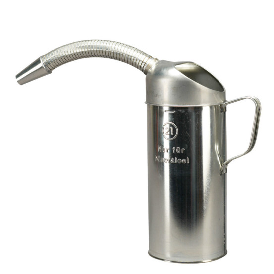 Broc gradue fer blanc 2 litres avec bec flexible metallique