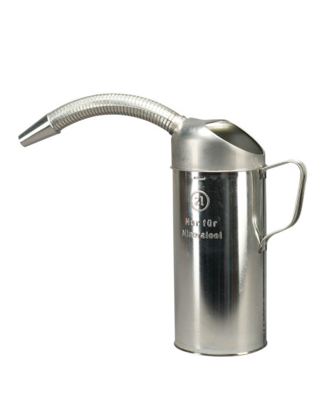 Broc gradue fer blanc 2 litres avec bec flexible metallique