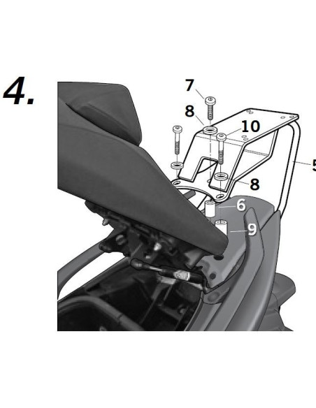 Support Top Case SHAD Top Master Yamaha T-Max 500 2008-2011