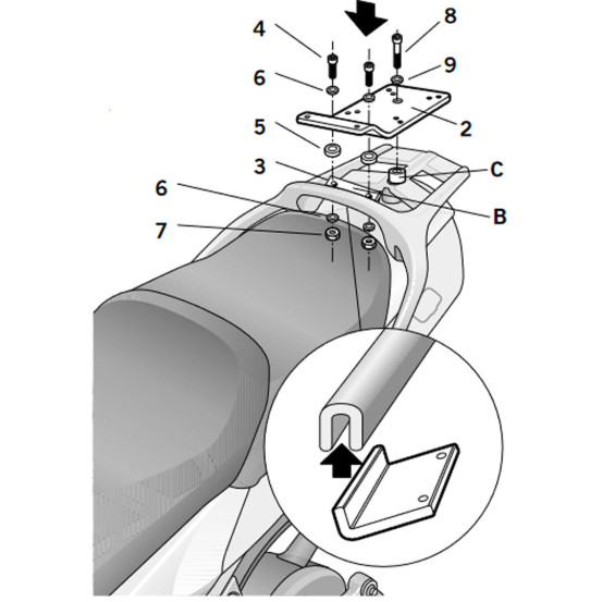 Support Top Case SHAD Top Master Yamaha FJR 1300 2001-2005