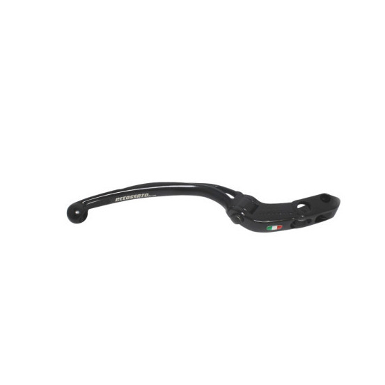 Levier de frein repliable court noir ACCOSSATO pour maitre cylindre ACCOSSATO ou BREMBO - Empattement 18mm