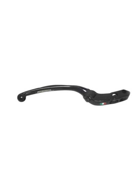 Levier de frein repliable court noir ACCOSSATO pour maitre cylindre ACCOSSATO ou BREMBO - Empattement 20mm