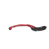Levier de frein repliable court rouge ACCOSSATO pour maitre cylindre ACCOSSATO ou BREMBO - Empattement 20mm