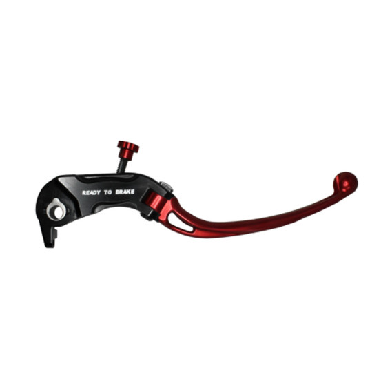 Levier de frein repliable long 17-18-19mm en aluminium rouge pour maitre cylindre ACCOSSATO READY TO BRAKE
