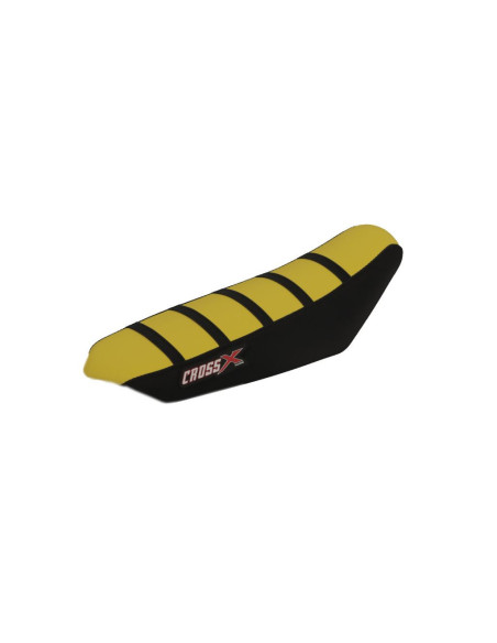 Housse de selle CrossX TALARIA 2023 Jaune Noir Bandes Noires