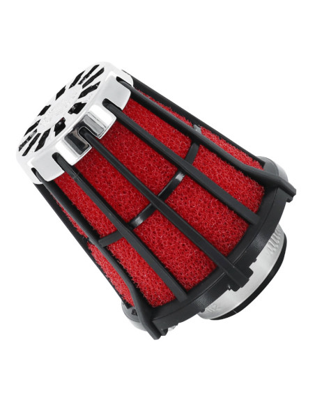 Cornet filtre à air MALOSSI E5 PHBN/PHVA droit décentré Noir mousse Rouge
