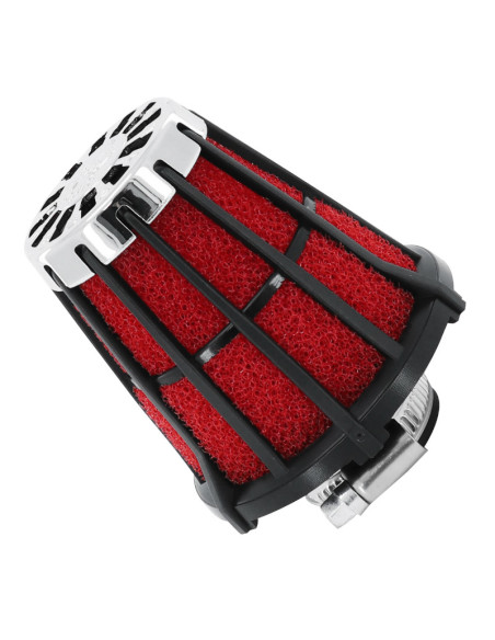 Cornet filtre à air 32mm MALOSSI E5 droit décentré PHBG 15-21 Noir mousse rouge