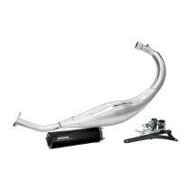 Pot d'échappement Voca Cross Chromed Sherco 50 SM-R/SE-R (passage bas - silencieux Aluminium Noir)
