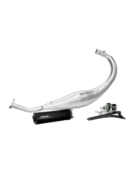 Pot d'échappement Voca Cross Chromed Sherco 50 SM-R/SE-R (passage bas - silencieux Aluminium Noir)