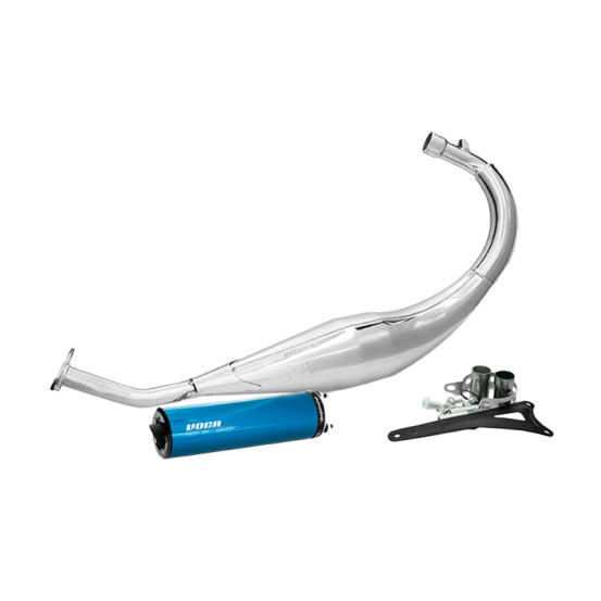 Pot d'échappement Voca Chromed Beta 50 RR après 2012 (passage bas - silencieux Aluminium Bleu)