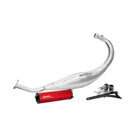 Pot d'échappement Voca Chromed Beta 50 RR après 2012 (passage bas - silencieux Aluminium Rouge)