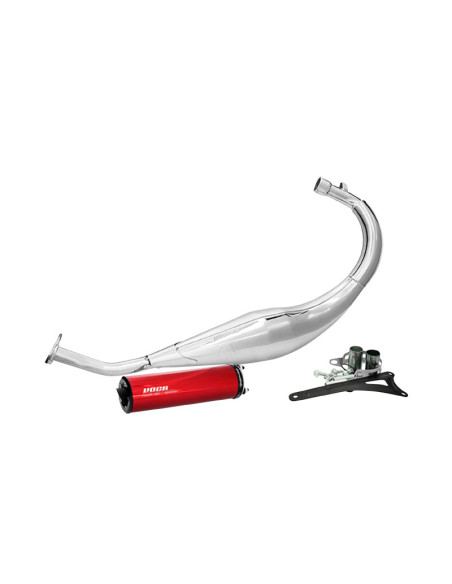 Pot d'échappement Voca Chromed Beta 50 RR après 2012 (passage bas - silencieux Aluminium Rouge)