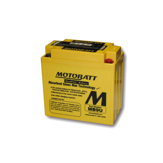 Batterie moto 12v MOTOBATT MB9U (4 Poles)