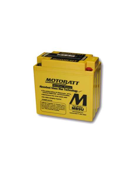 Batterie moto 12v MOTOBATT MB9U (4 Poles)