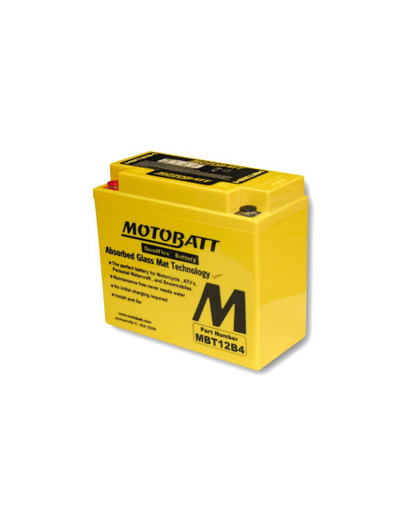 Batterie moto 12v MOTOBATT MBT12B4 (2 poles)