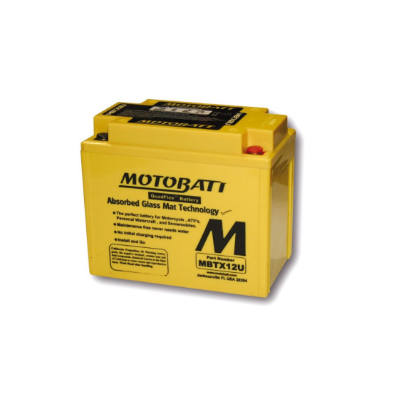 Batterie moto 12v MOTOBATT MBTX12U (4 poles)