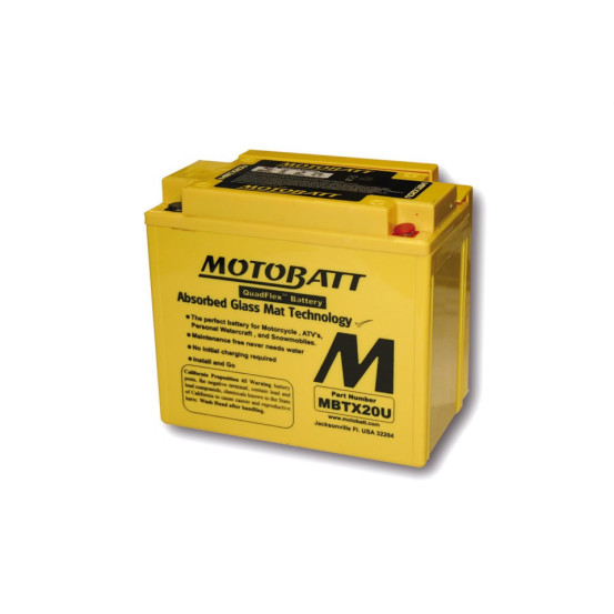 Batterie moto 12v MOTOBATT MBTX20U (4 poles)