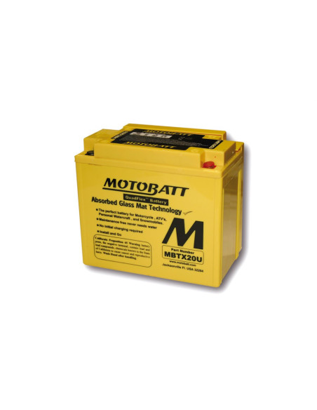Batterie moto 12v MOTOBATT MBTX20U (4 poles)