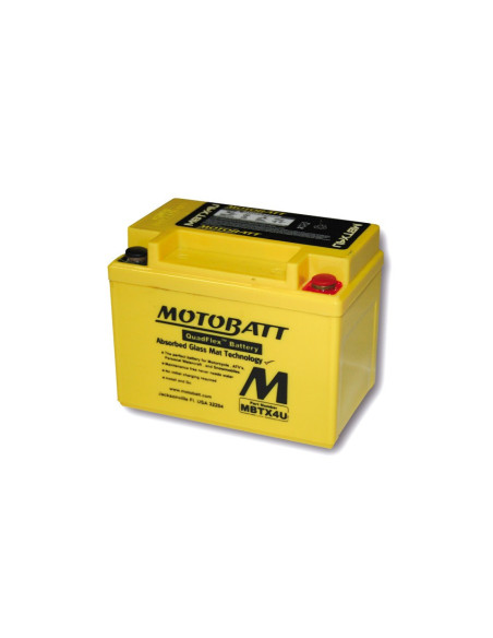 Batterie moto 12v MOTOBATT MBTX4U (2 poles)