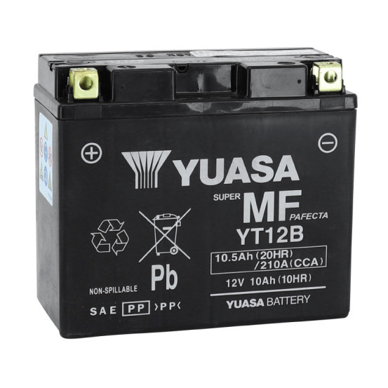 Batterie moto 12v YUASA YT12B FA sans entretien activée usine