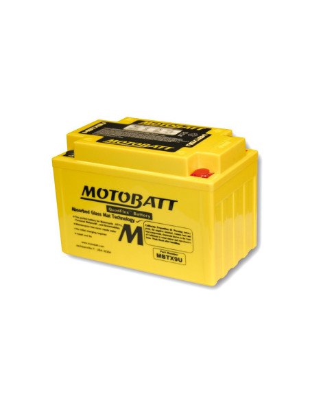 Batterie moto 12v MOTOBATT MBTX9U (4 poles)