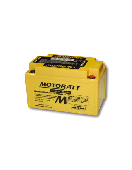 Batterie moto 12v MOTOBATT MBTZ10S (4 poles)