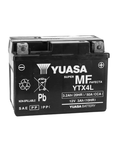 Batterie YUASA YTX4L FA sans entretien activée usine
