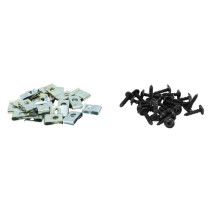 Set de 25 agrafes de carrosserie/carénage/capotage diam. 4mm avec vis