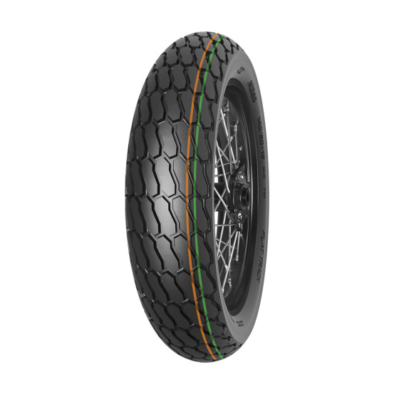 Pneu avant ou arrière MITAS FLAT TRACK SUPER SOFT - 130/80-19 (27x7-19) NHS TT Orange Vert